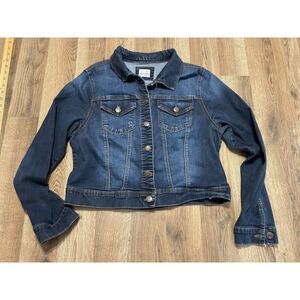Basic Denim Wax Jean jacket, Juniors Size 2XL, Blue, Button Up